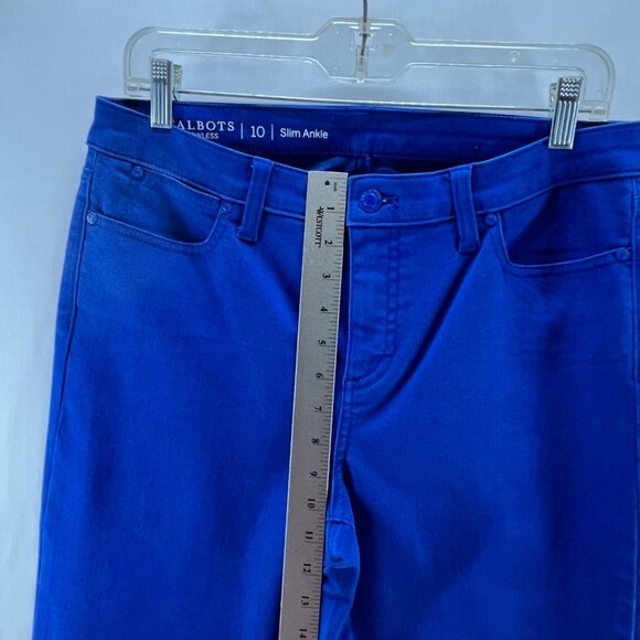 Talbots Flawless Slim Ankle Jeans Womens 10 Mid Rise Stretch Denim Zip Fly Blue - Picture 9 of 13